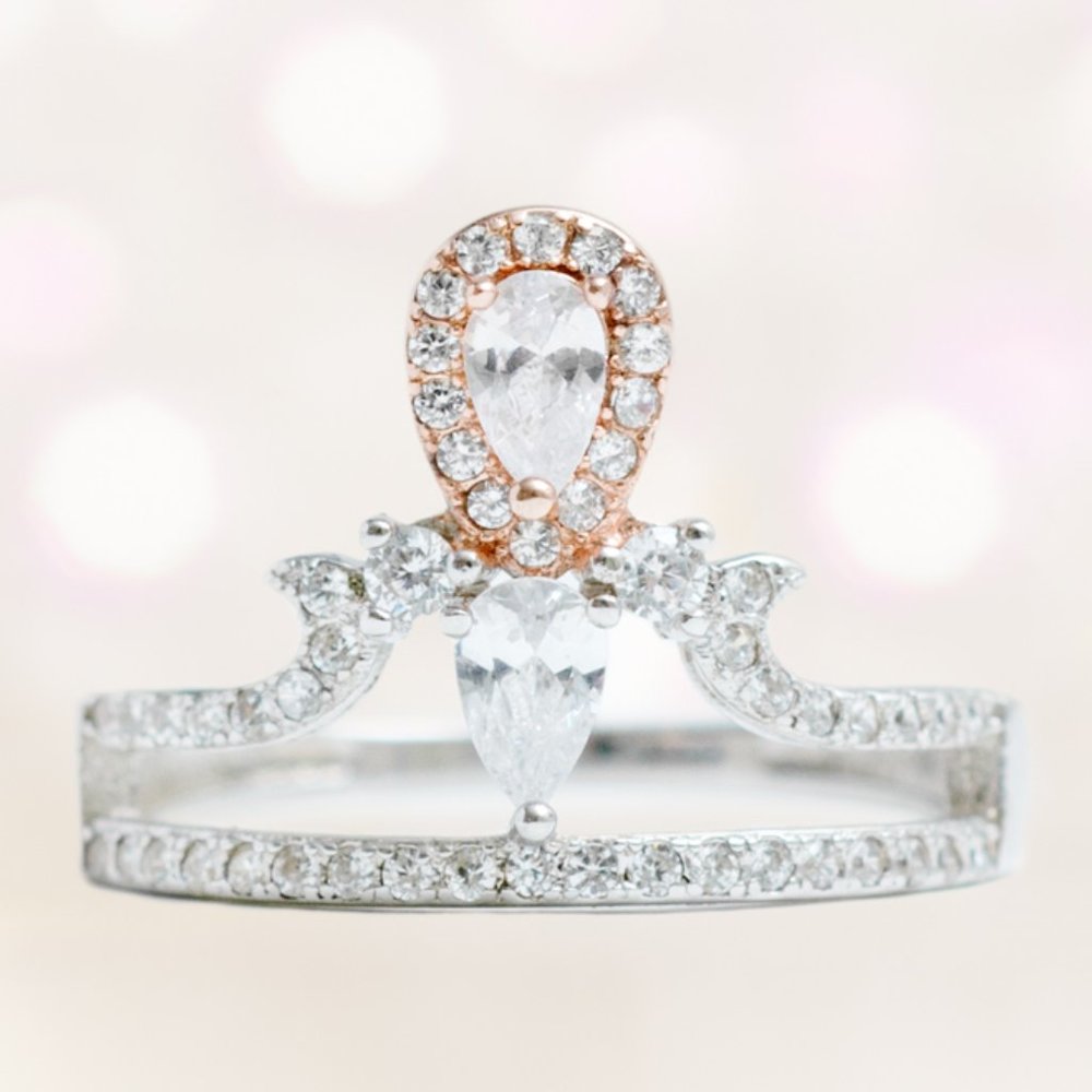 Crown tiara ring, size 7, 925 Sterling Silver Charmed Aroma